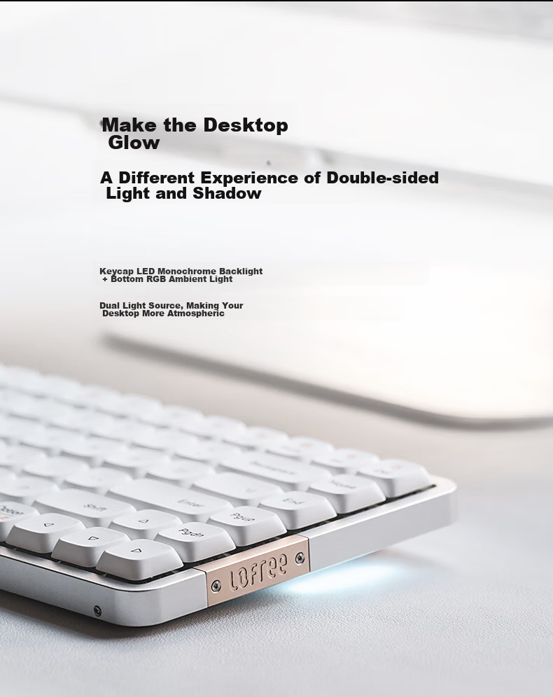 LOFREE Xiaoshun 100-Key Low-Profile Keyboard OE919, Wired And Bluetooth Dual-Mode, Low-Profile Mechanical Keyboard, Aluminum Alloy Body, Deep Space Phantom 12