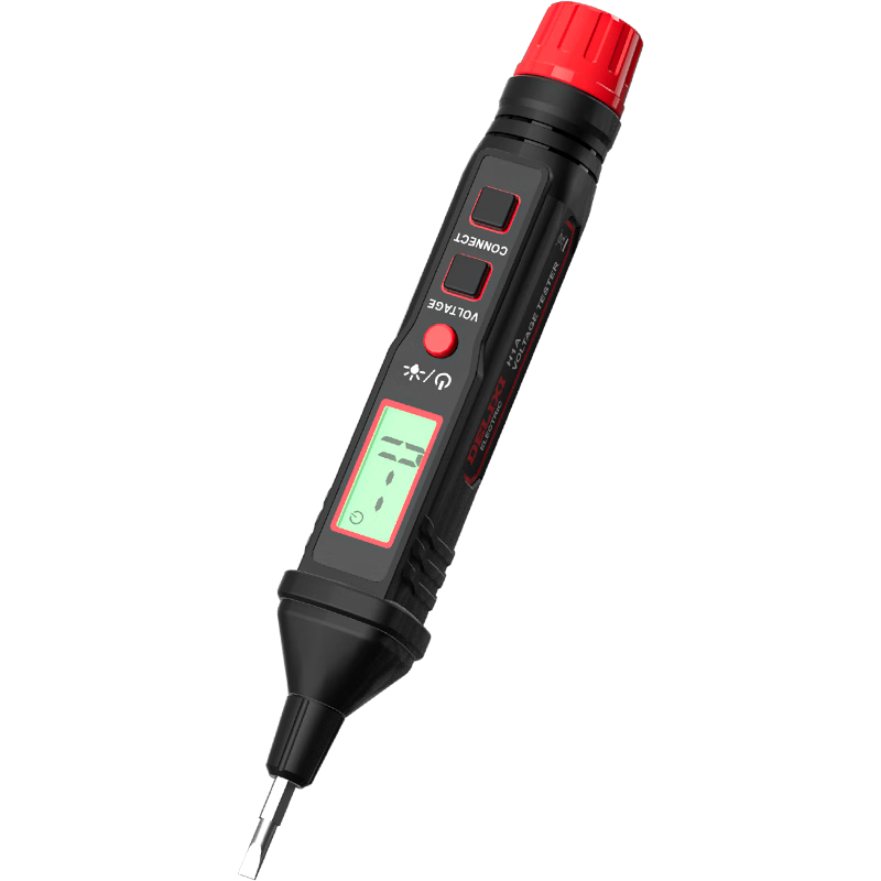 DELIXI ELECTRIC Digital Display Voltage Tester Pen Electrician Screwdriver H1A300 with Detachable Screwdriver Bits, 12-300V