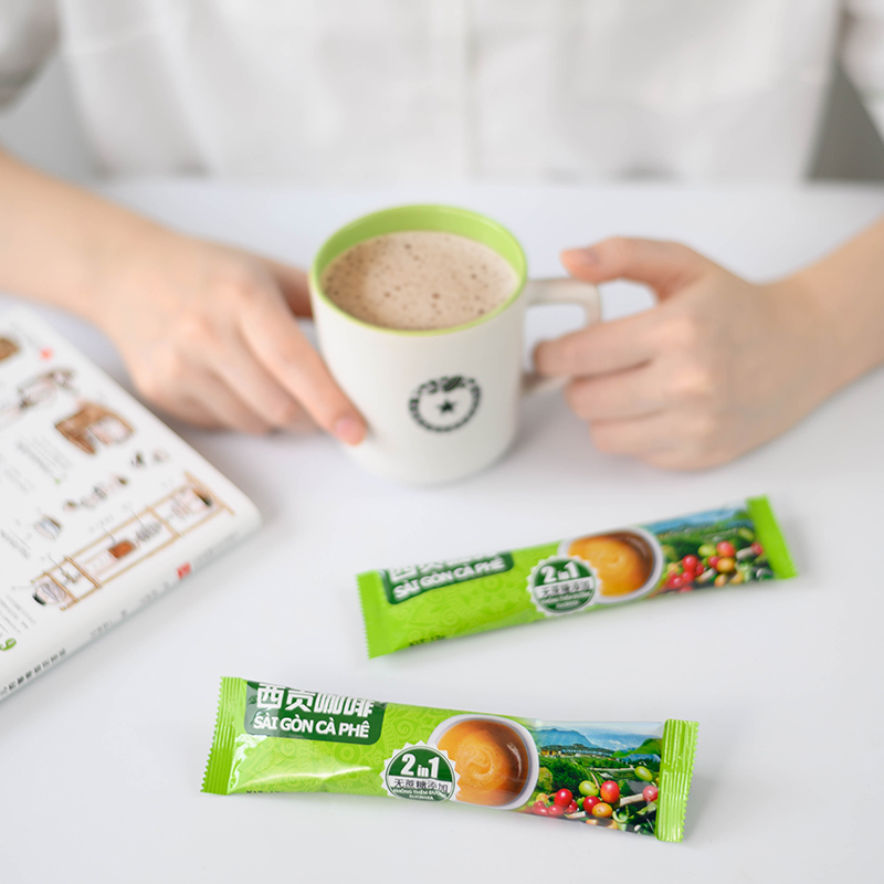 西贡越南进口二合一无蔗糖速溶咖啡粉360g(12gx30条)