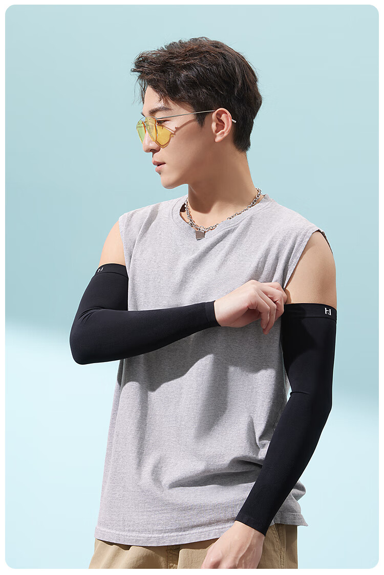 HLA Sun Protection Arm Sleeves for Men, Ice Sleeves, UV Protection, Thin, Outdoor Sports, Cycling, Fashionable, Versatile, Running Arm Sleeves for Wome 6