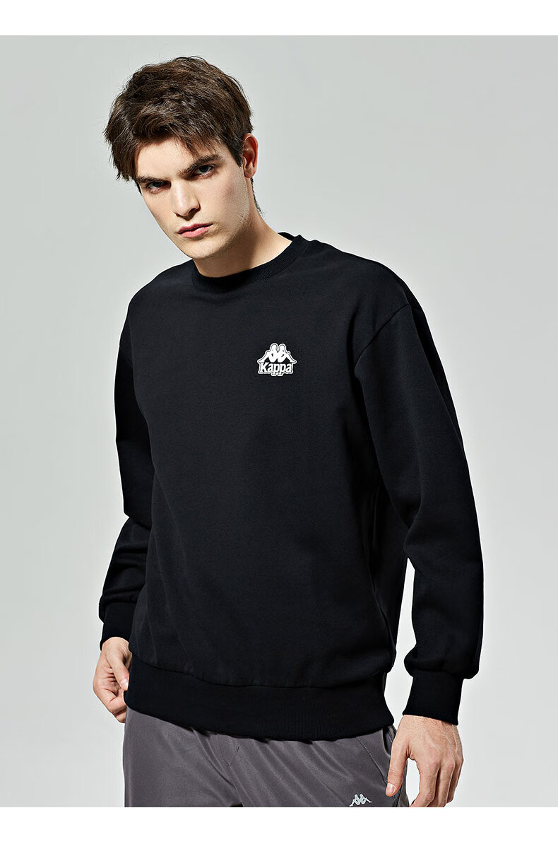 Kappa Pullover Hoodie for Couples, Loose-Fitting Sports Sweatshirt, Casual Round Neck Jacket K0CZ2WT93V Romantic White M 10