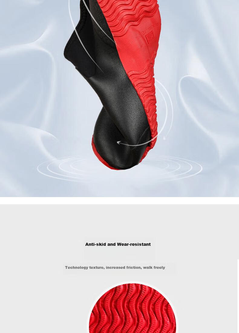 Jolly Walk Rain Boots, Waterproof Shoes, Men's And Women's Rubber Boots, Fashionable Rain Boots, Work Safety Overshoes, JW218, Red And Black, Size 44 7