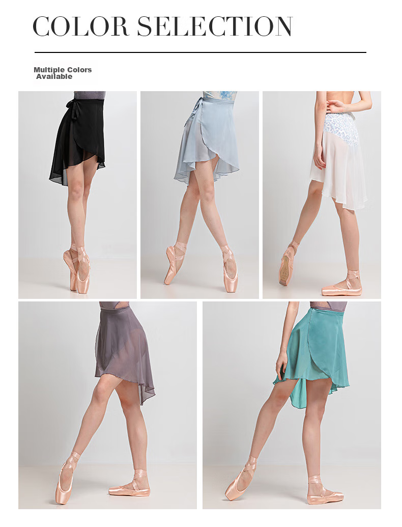 Sansha Dance Chiffon Skirt Ballet Short Practice Skirt One-Piece Tie-Up Irregular Chiffon Skirt White 2