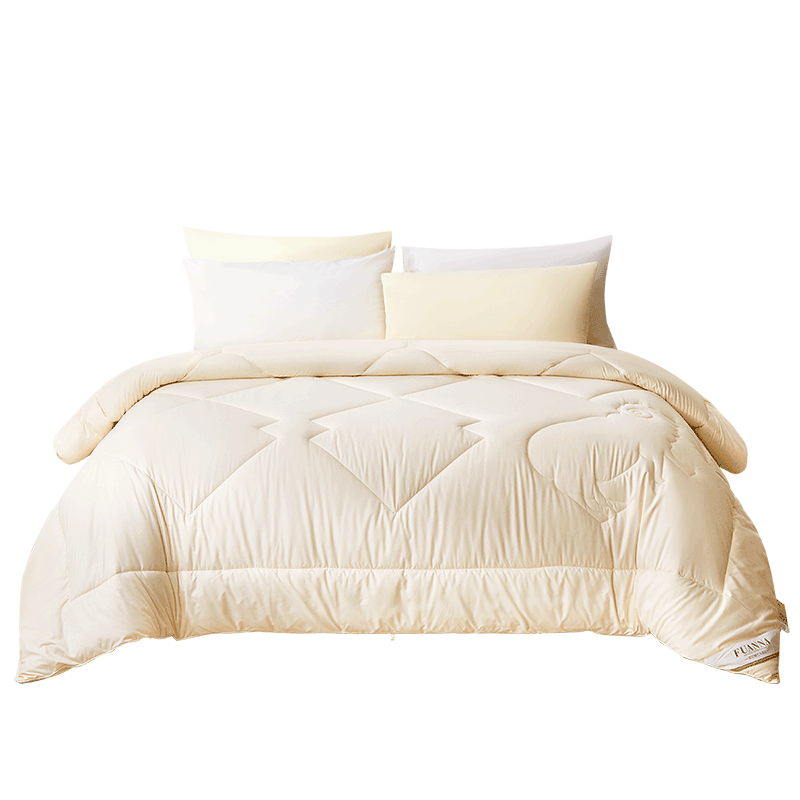 FUANNA 51% Australian Imported Wool Comforter, Antibacterial Thick Winter Duvet Double Size Soybean Quilt Approximately 8 Jin (4kg) 203*229cm