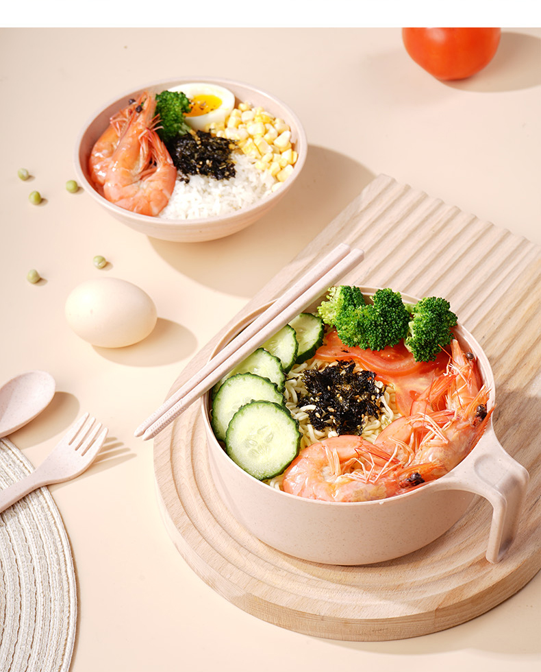 CAIZHI 304 Stainless Steel Ramen Bowl And Chopsticks with Lid, Student Lunchbox, Fast Food Cup And Bowl, Chopsticks Tableware Set, Lemon Yellow CZ6559 19