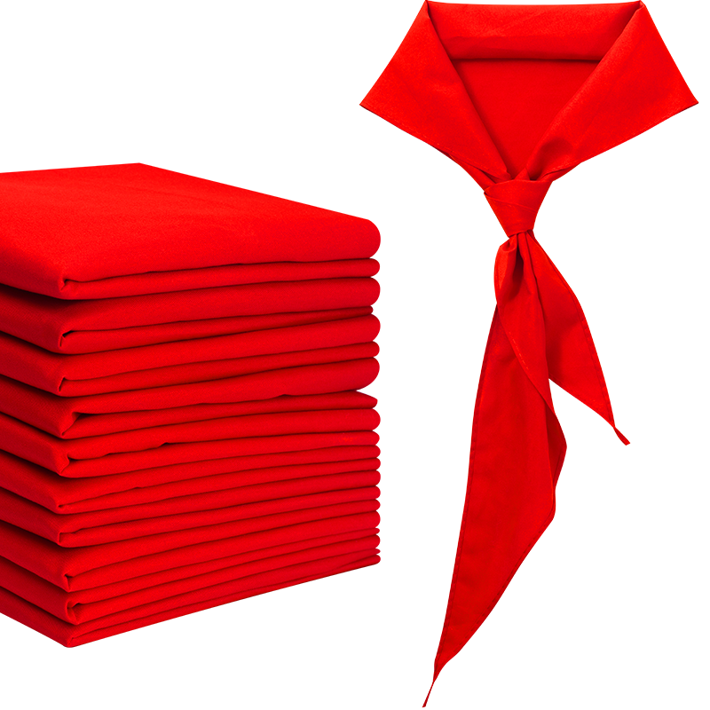 UHOO Red Scarf for Elementary School Students, National Standard 1.2m Polyester Large Size 10 Pieces + 1 Free Piece, Red Necktie for Middle School Students, Sold by JD Student Supplies 0252