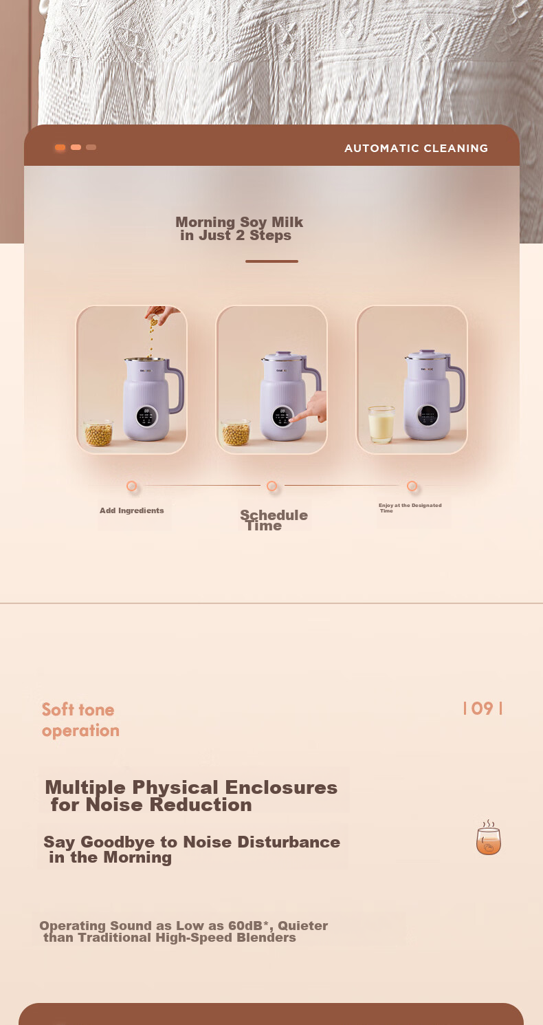 DAEWOO SM21S 2026 New Automatic Soy Milk Maker 0-Coating 316L Stainless Steel Micro-Pressure 4-5 Person White 21