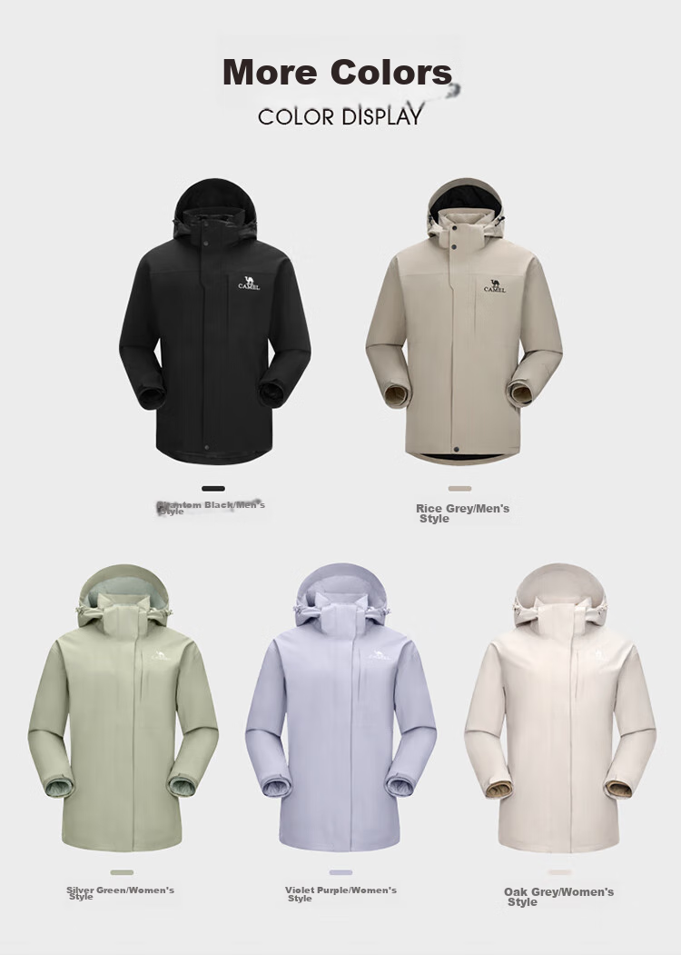 CAMEL 3-in-1 Thickened Down Jacket for Men and Women Couples Outdoor Climbing Jacket A23CA45121 16