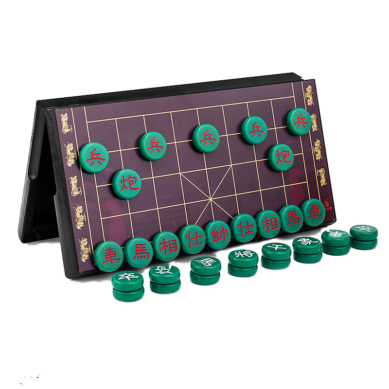 FORTHGOER Imitation Jade Chinese Chess Magnetic High-Quality Large Green Magnetic Chess Pieces, A-8 Opening Essential Back-To Gift
