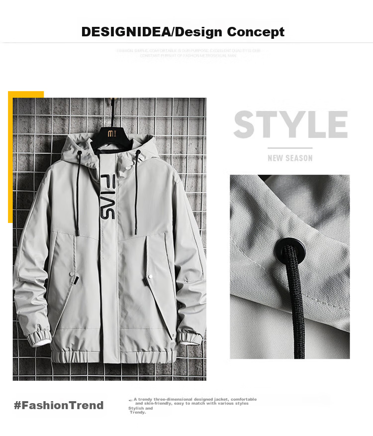 I'M DAVID Men's Windbreaker Jacket for Spring, Autumn And Winter, Workwear Outdoor Fleece-Lined Thickened Sports Loose Fit Jacket, Black, M 3