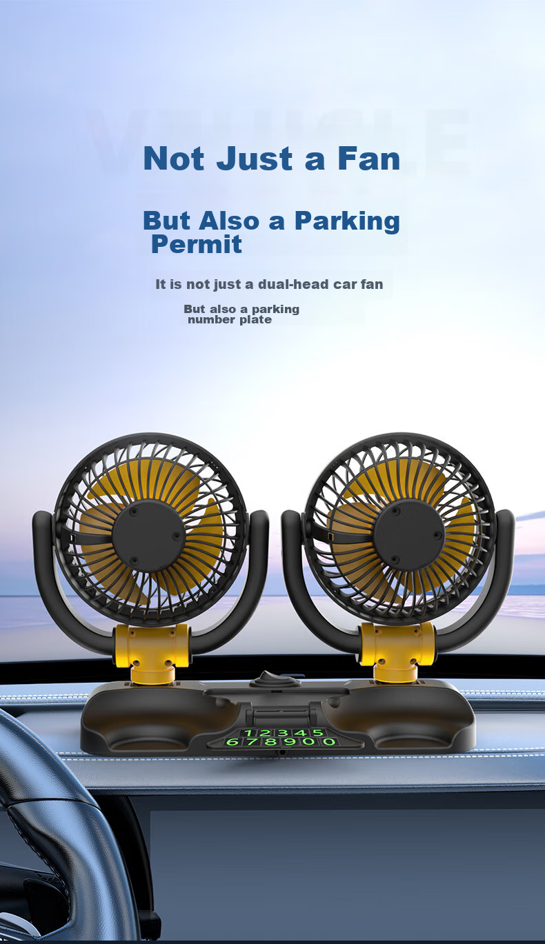 Dijialun Car Fan, 12V Small Bread-Shaped, for Wuling Hongguang Sedan And SUV, Single-Head Car Fan, Powerful Automotive Electric Fa 6