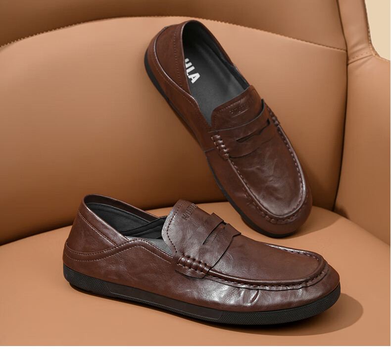 HLA Men's Casual Slip-On Loafers with Soft Soles, HAAPXM2FBI171, Black, Size 41 12