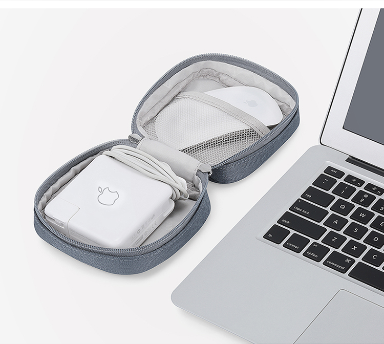 Biyoumei Digital Storage Bag Cable Volcano Storage Bag USB Flash Drive Power Bank Electronic Device Protective Case Power Adapter Accessories Portable Small Gray 12