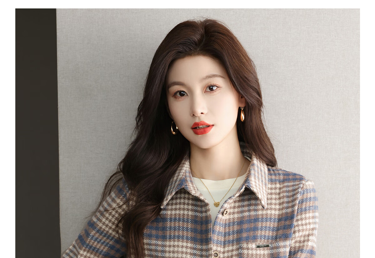 YUZHAOLIN Korean-Style Fashionable Simple Loose Brushed Shirt Versatile Jacket Lapel Plaid Top Women's Blouse Y143C2002 11