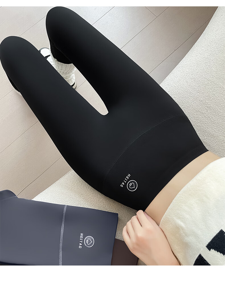 LangSha Ultra Thick Sharkskin Women's Autumn Winter Fleece-Lined Slim Fit High Waist Tummy Control Warm Outerwear Leggings 15