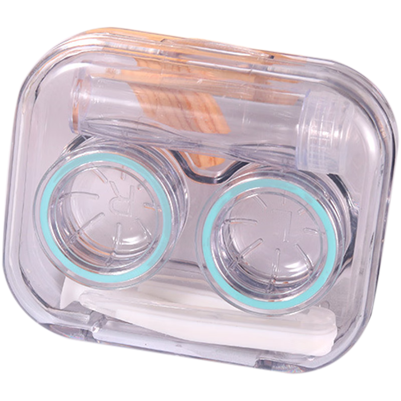 JOYTOUR Contact Lens Case, Portable Storage Box for Lenses And Care Kit, Turquoise Gree