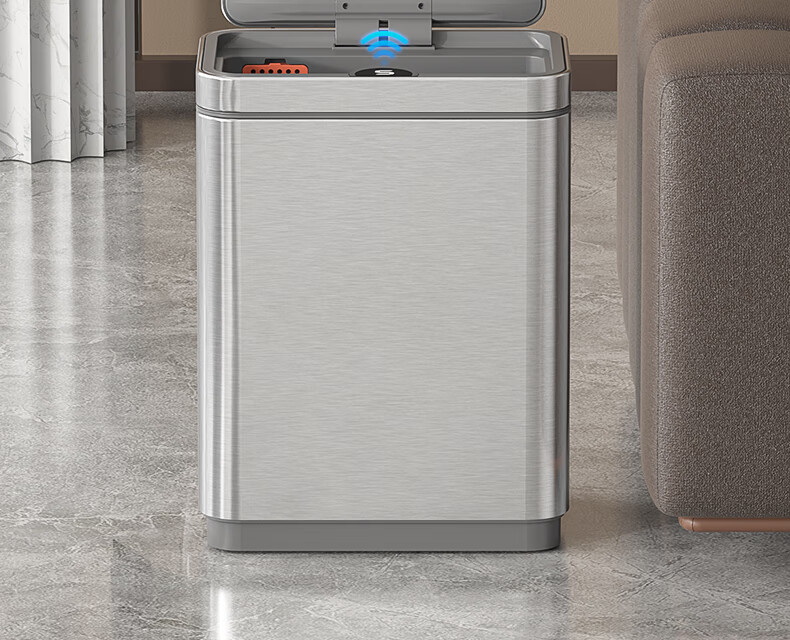 BOBO Kitchen Trash Can, 8L, Milk White Wall-Mounted Stainless Steel, with Lid, Household Cabinet Door Hanging Storage, Large Size, 8802 4