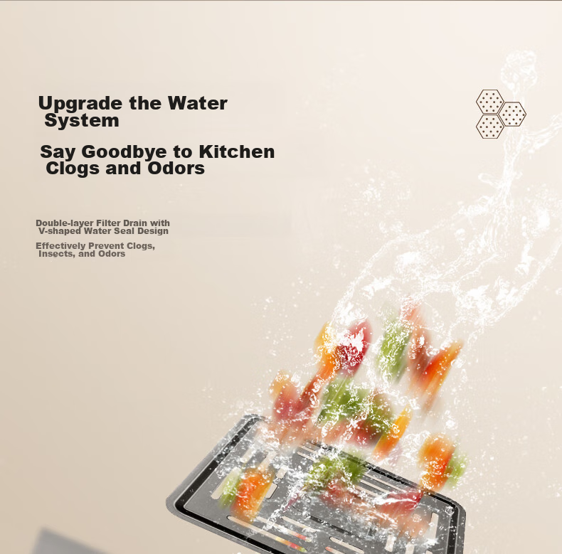 VATTI [Renovation Subsidy] Kitchen Sink, Large Single Bowl, Vegetable Washing Basin, Integrated Basin, 304 Stainless Steel Honeycomb Nano S5 15
