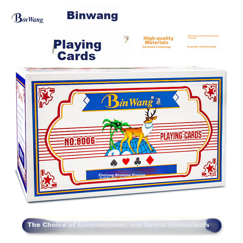 Binwang Poker Cards Premium Series, High-Quality Durable Playing Cards for Gatherings And Entertainment, Suitable for Table Games, 100 Decks, 8006