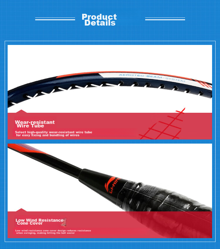 Li-Ning Badminton Racket Middle Shaft Carbon 280 Carbon Composite Pair AYPV087-22 (Strung with Shuttlecock And Grip) 10