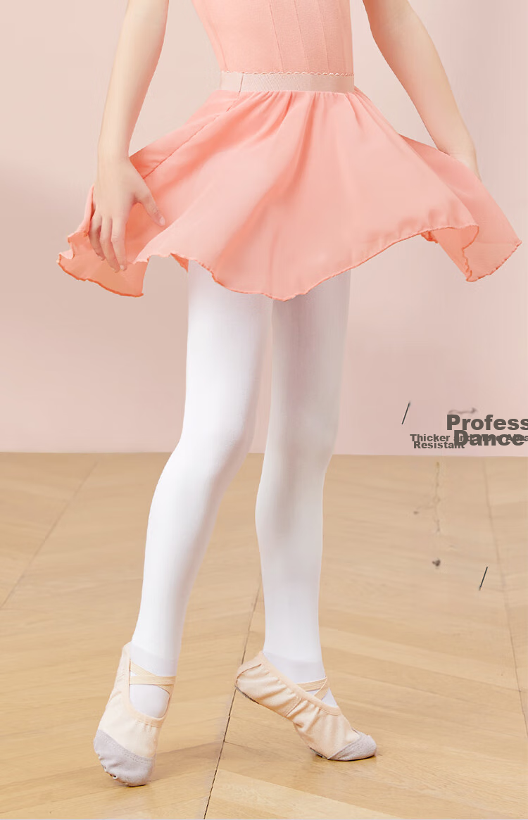 Aiwuge Dance Socks for Children, Girls' Autumn And Winter Medium-Thick Tights, White Leggings, Dance Exam Practice Socks, Size XL 1