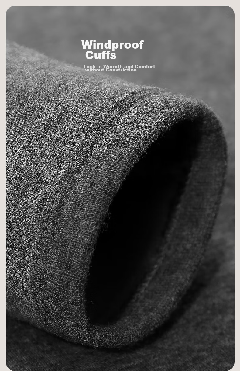 SEPTWOLVES [Double Warm] Thermal Underwear for Men, Fleece-Lined Thick Autumn And Winter Base Layer, Round Neck Inner Wear Set for Me 18