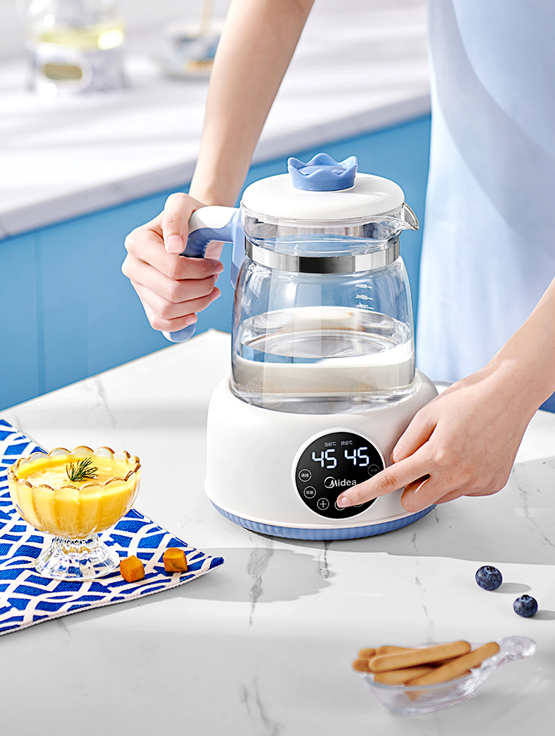 美的midea恒温水壶婴儿冲奶热奶神器宝宝调奶器家用养生壶12l小皇冠tn