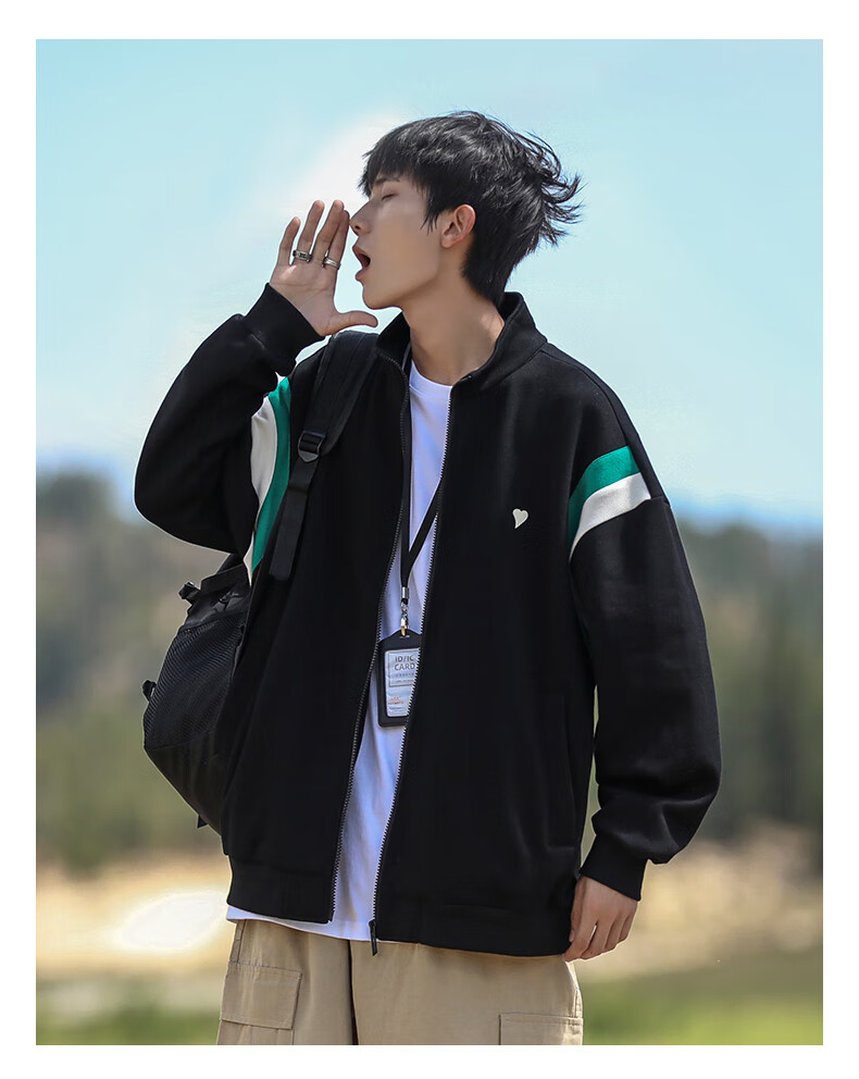 Foss Phil Washed Vintage Denim Jacket Men Spring Autumn Casual Youth Loose Retro Coat Q2481 Vintage Blue M 14