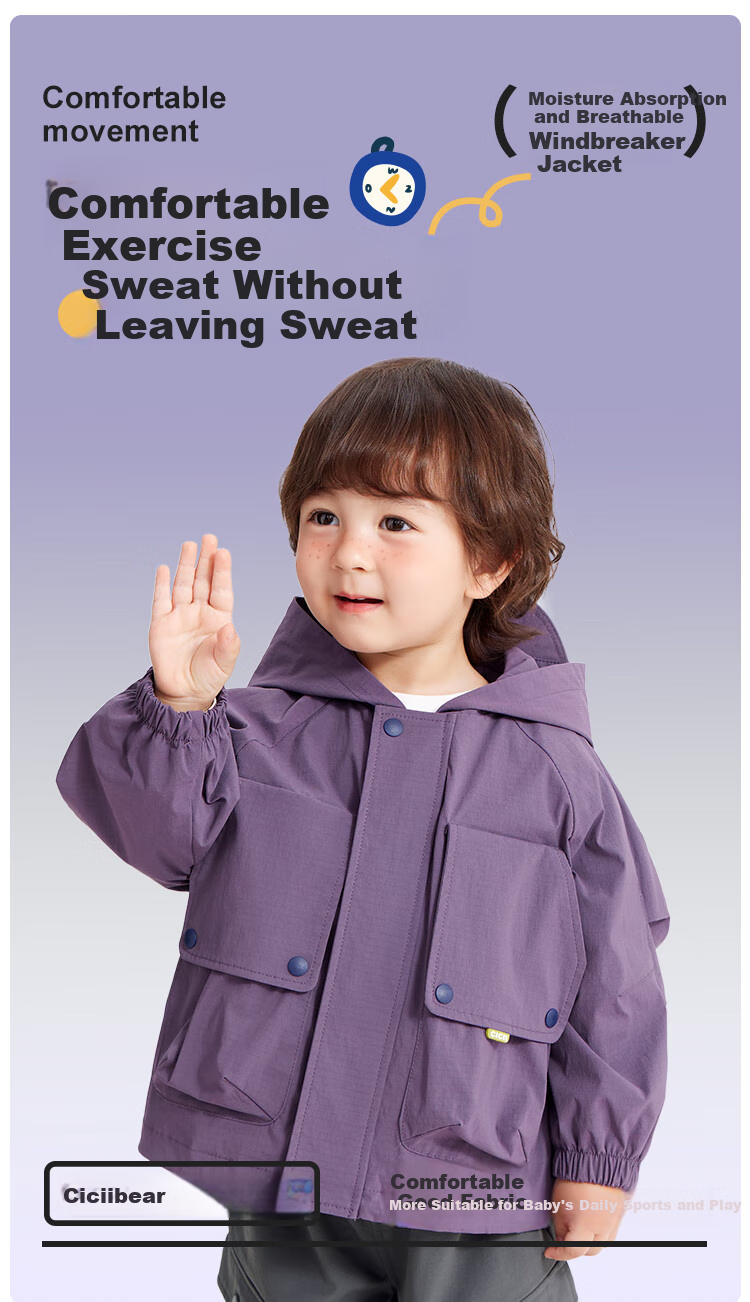 Ciciibear Baby Windbreaker Jacket for Boys, Spring Workwear Outerwear, Spring And Autumn Clothing, New Style for Children's Outdoor Sports in 2025 1