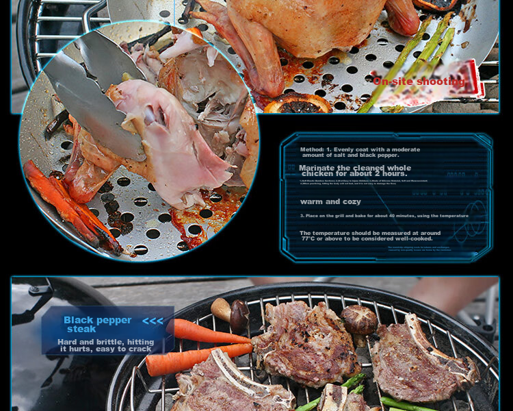 E-Rover Barbecue Grill, Outdoor Portable Large Charcoal Grill for Car And Home Use, High Capacity Barbecue Stove with 46cm Diameter 8
