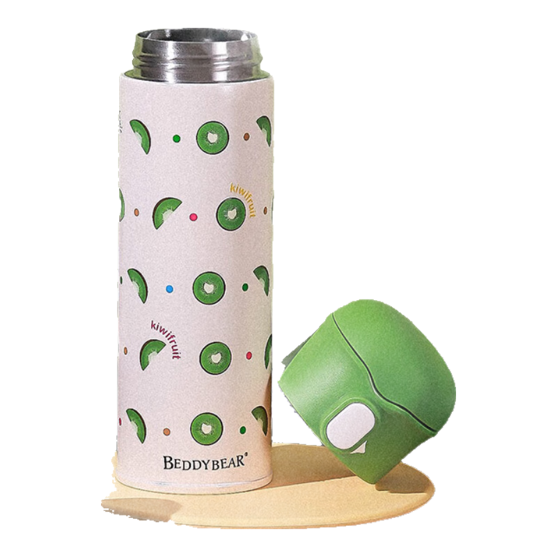 BEDDYBEAR Bouncy Direct Drinking Insulated Cup for Women, Water Bottle, 316 Stainless Steel Portable Car-Mounted Student Cup, 480ML Trendy Kiwi