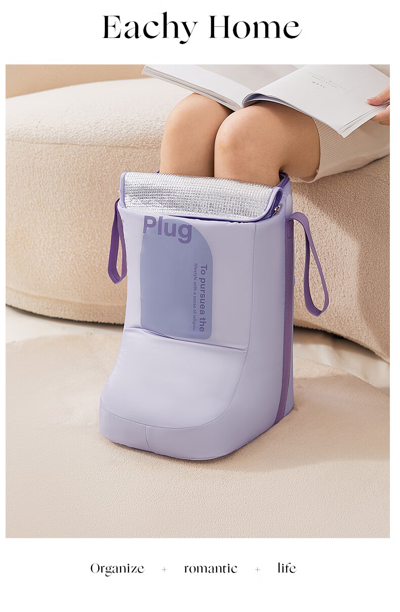 EACHY Foldable Foot Soaking Bucket, Over-The High Deep Foot Soaking Bag, Insulated Portable Deep Foot Bath Bucket, Foot Washing Basin Gadget, Purple 15