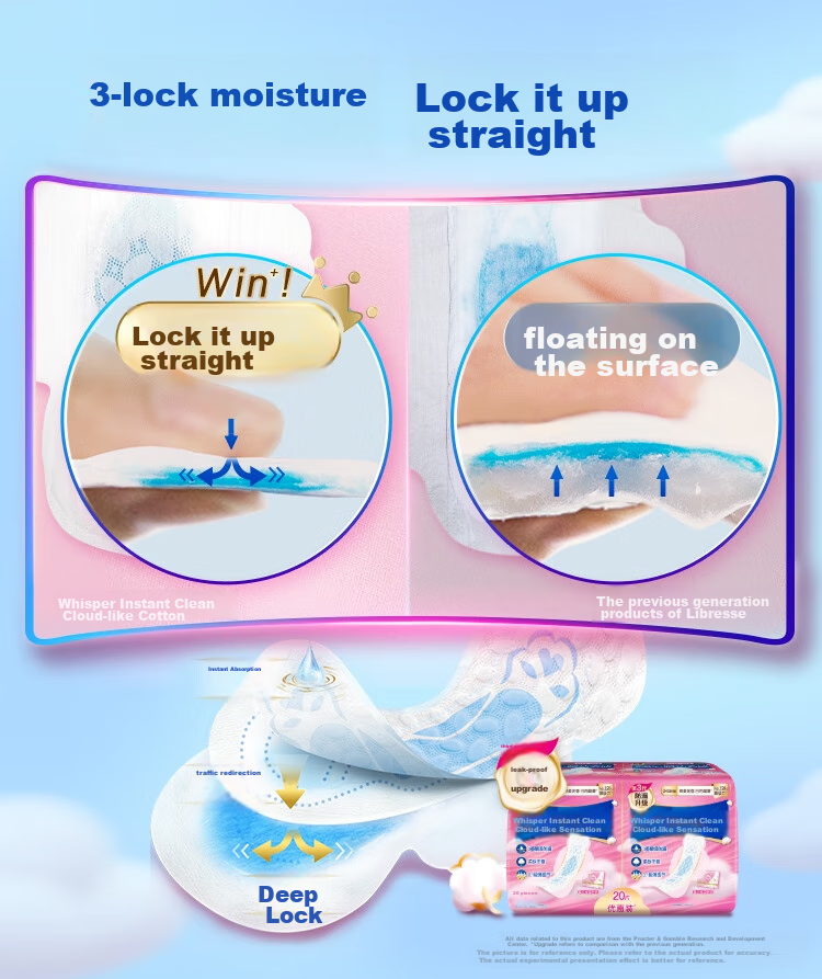 Hushubao [Quick-Drying Cloud-Soft] Sanitary Napkins, Heavy Flow Daytime Use, 284mm, 24 Pieces, Cloud-Feel Cotton Menstrual Pads, Ultra-Thin Breathable, Self-Operated 5