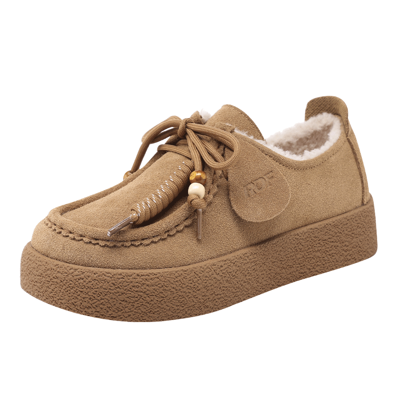 Red Dragonfly Women's Winter Cotton Shoes Fleece Lined Thickened Lightweight Birkenstock Style Soft Sole Casual Kangaroo Shoes WLB459852D Camel Size 38
