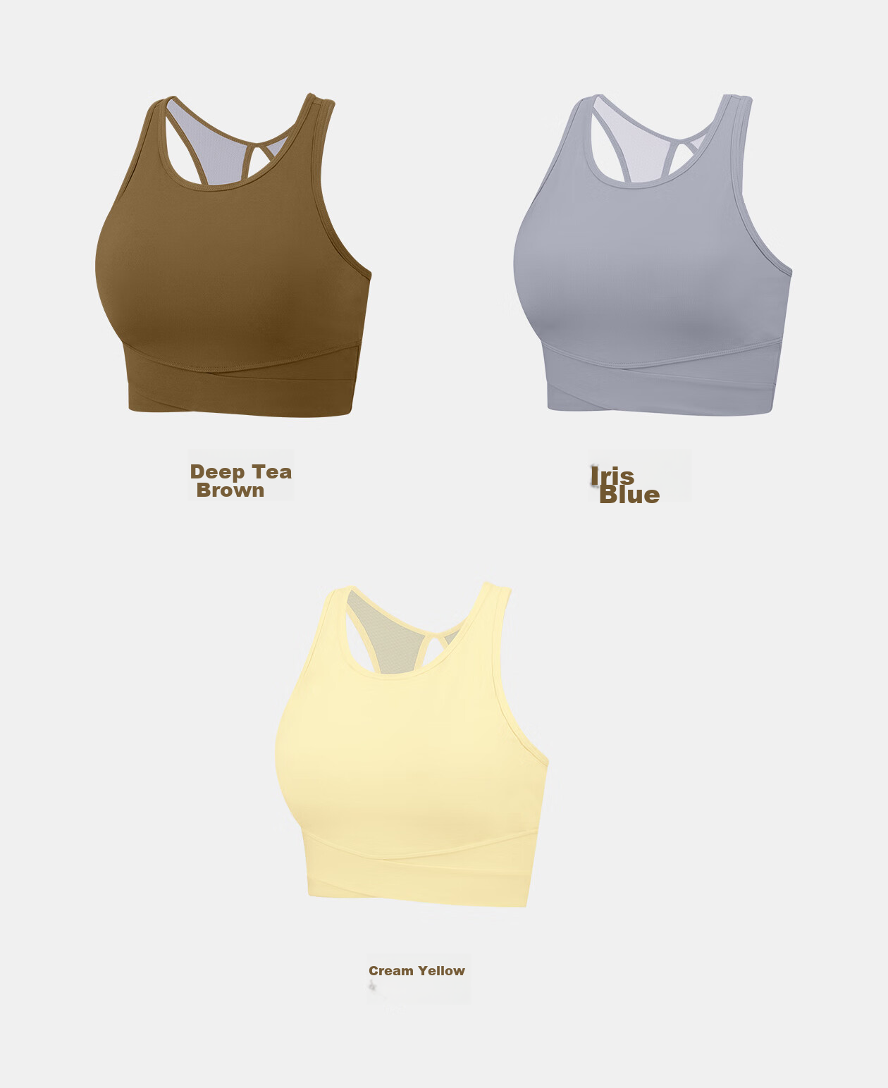 VFU Xiao Nao Dan Sports Bra for Women, Running Anti-Shock Sports Vest, Fitness Back Support, Cream Yellow, S 21
