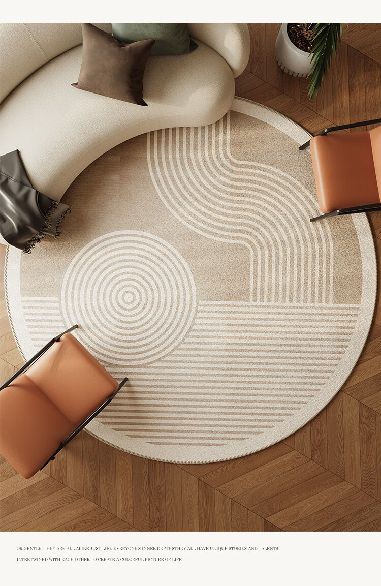 Shengwalunding Circular Carpet Chair Mat for Living Room, Bedroom, Study Room, Computer Chair, Non-Slip Protective Pad, Thickened, Diameter 80cm 9