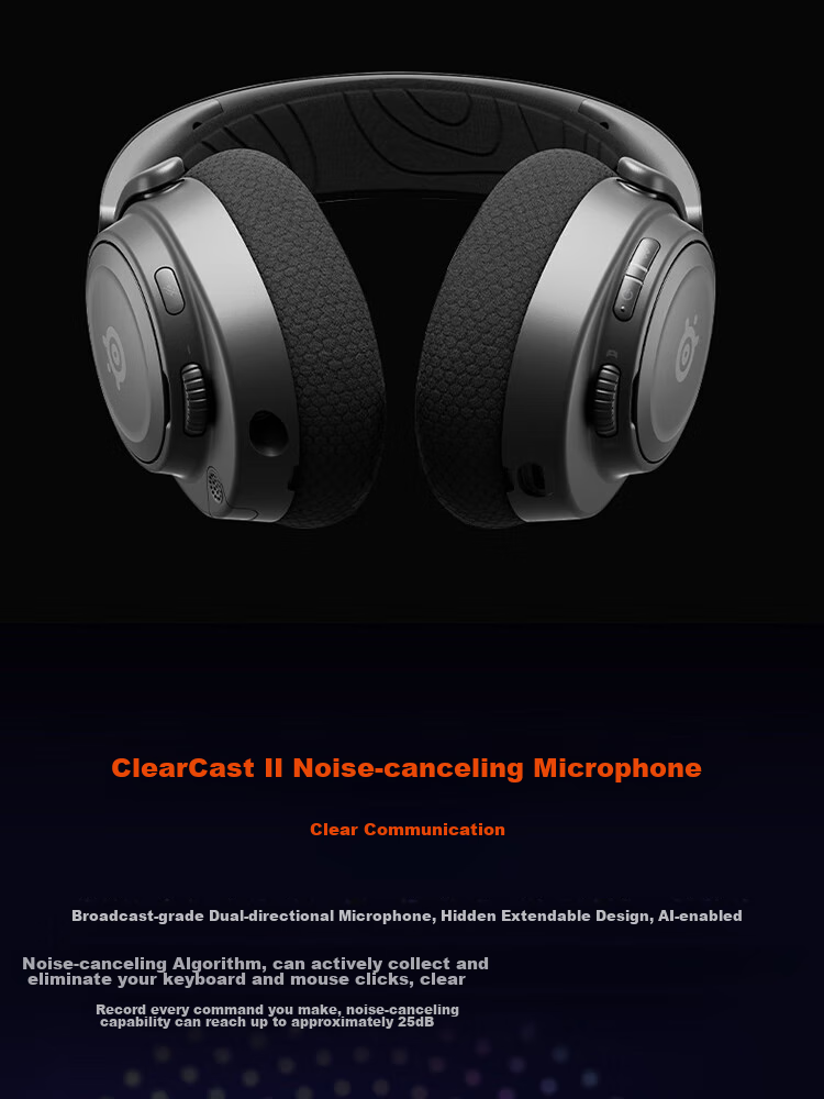 SteelSeries Arctis Nova 7 Gen 2 White Wireless Gaming Headset 2.4GHz/Bluetooth/3.5mm Tri-Mode AI Noise-Cancelling Microphone for PC PUBG 6