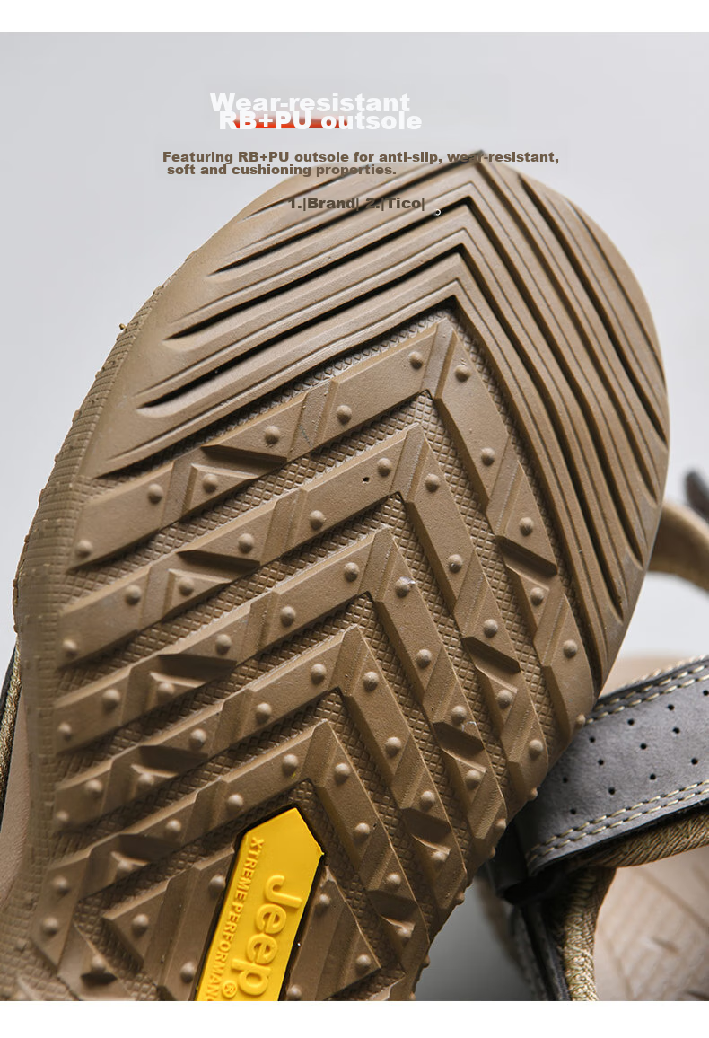 JEEP Men's Outdoor Sports Breathable Sandals, Water-Friendly Slippers, Non-Slip Wear-Resistant River Tracing Shoes, Hiking Shoes 15