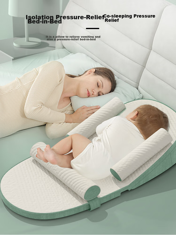 9I9 Baby Anti-Reflux Ramp Pillow, Newborn Breastfeeding Pillow, Auxiliary Feeding Pillow, Light Oxygen Green, 0-36 Months 6