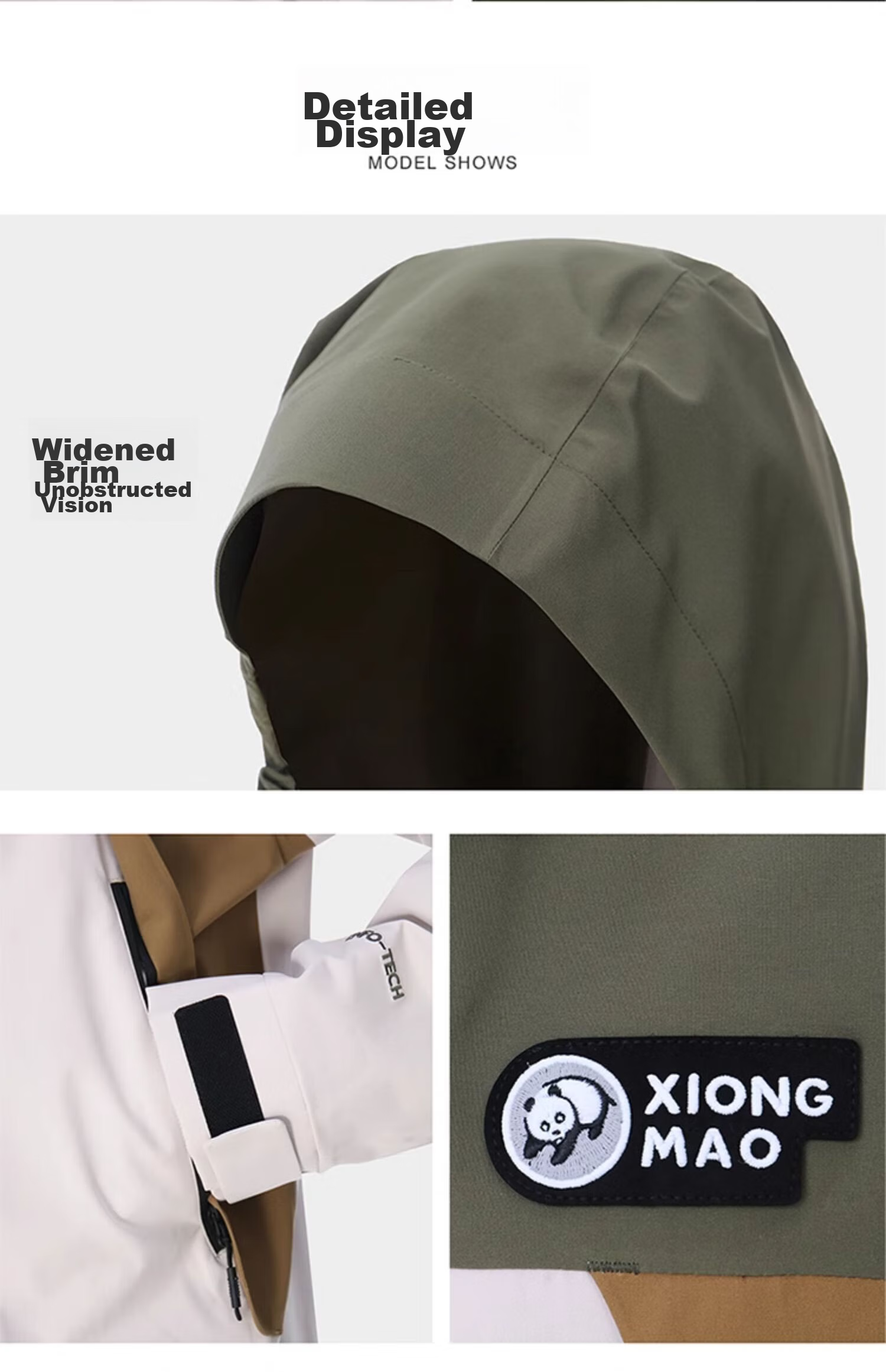 CAMEL Panda Windbreaker Jacket for Men And Women, Windproof And Waterproof Outdoor Coat A34BATLR018A Lotus Mist Pink L 28