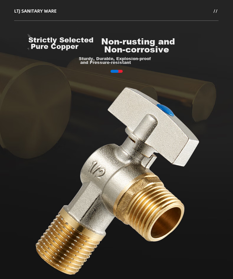 LTJ Brass Angle Valve, High Flow Rate, 1/2 Inch U8E 9