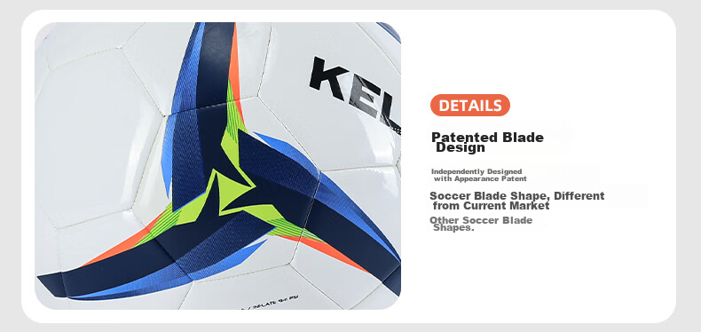 KELME Machine-Stitched Soccer Ball for Training, Matches And Youth Development, Adult Standard Size 5 Ball, White with Blue Trim, Size 5 10