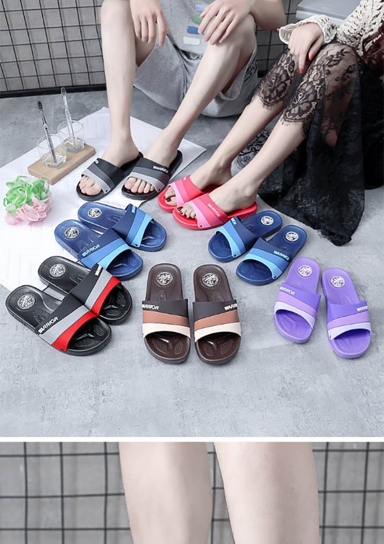 Huili Korean-Style Slippers, Patchwork Couple Style, Bathroom Home Use, Fashionable Soft-Soled Slippers, HL333360, Black And Red, Size 44 11