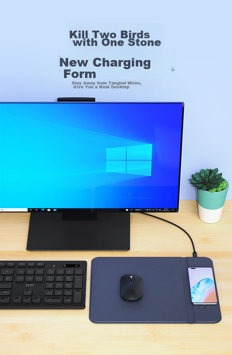 DM Daimai Large Mouse Pad 900*400, Computer Office Leather Desk Mat, Waterproof Leather Tablecloth, Desk Pad for Writing And Gaming Keyboard, MP005 2