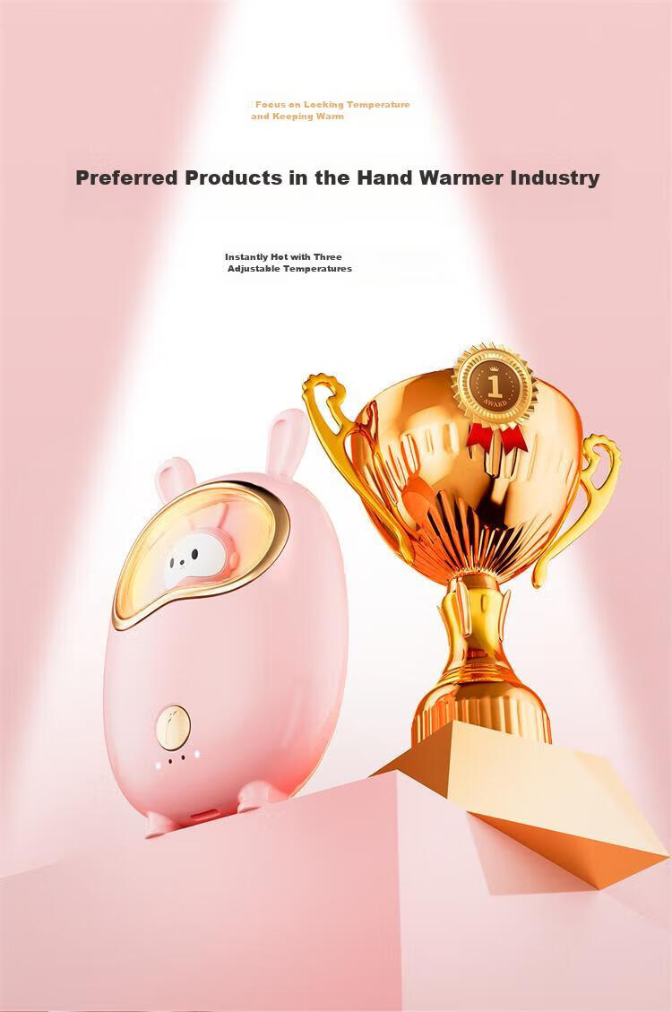 Kelleia Hand Warmer, Rechargeable Mini Heated Blanket, Hot Water Bottle, Belly Warmer, Birthday Gift for Girlfriend Or Wife, Outdoor Portable, Light Pink 1