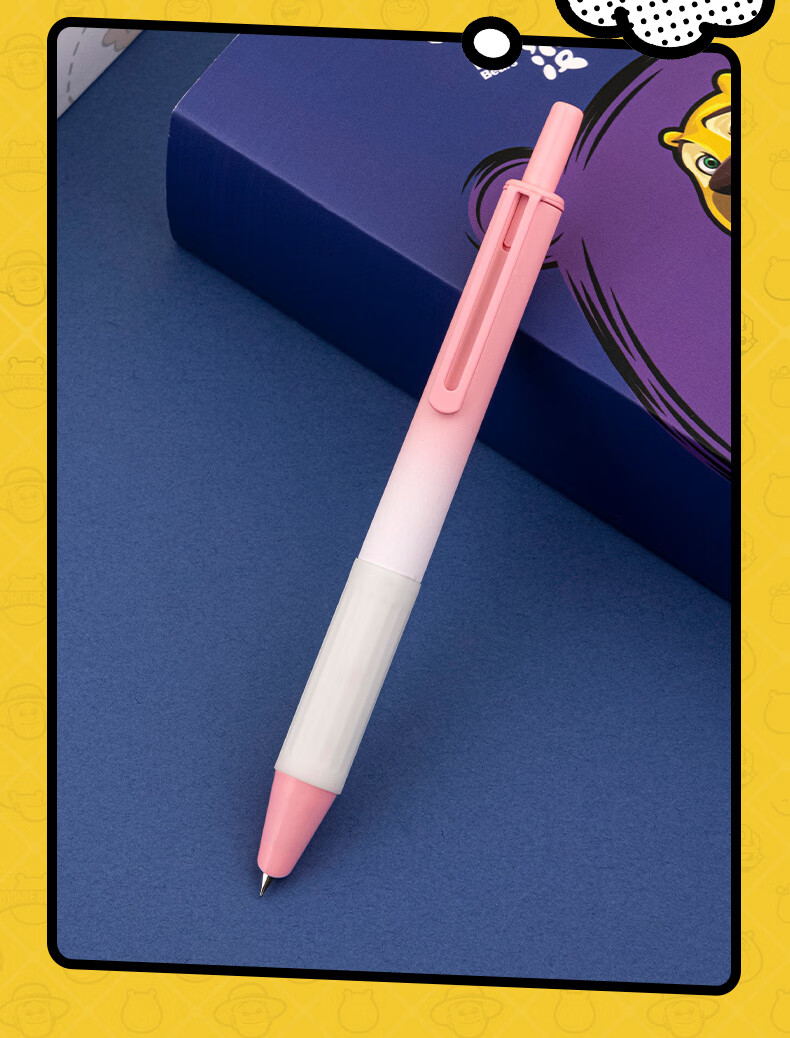 HERO Fountain Pen, Bear Collaboration Gift Box, Third-Grade Elementary School Students' Posture-Correcting Iridium Gold Calligraphy Ink Pen, 3176 Retractable Fountain Pen, Blue, EF Nib 13