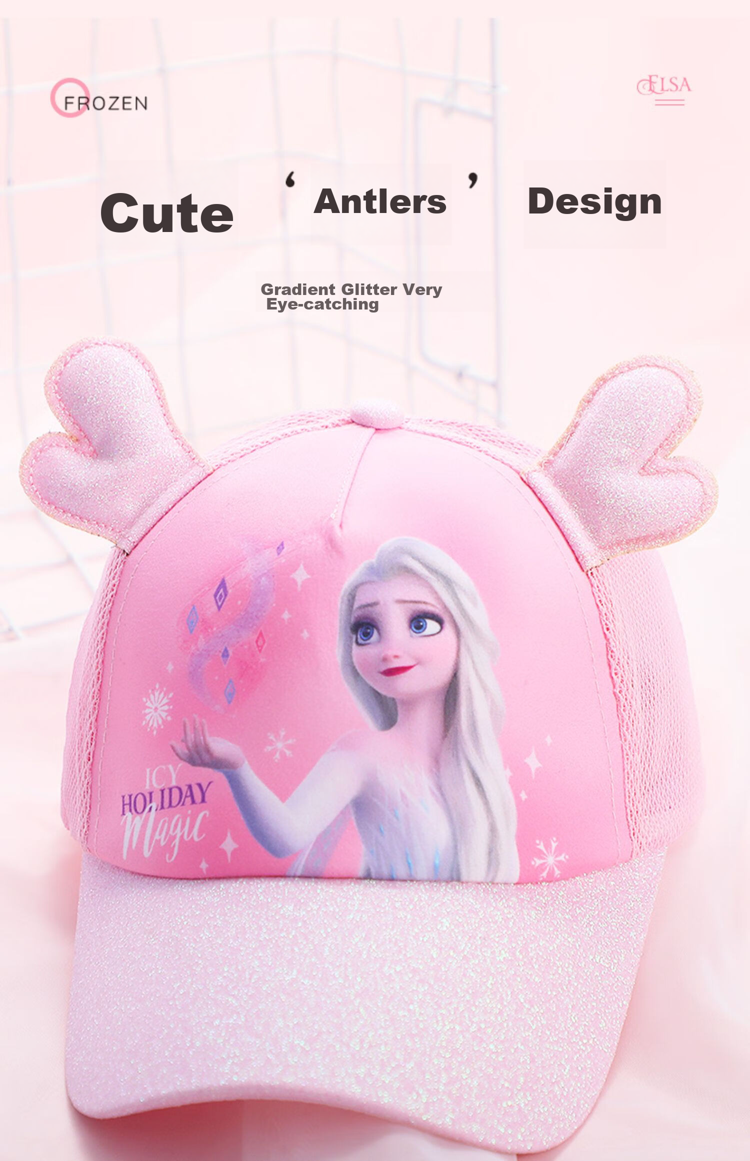 Disney Elsa Princess Children's Hat Spring And Summer Girls' Hat Baby Sun Hat Elsa Baseball Cap Duck Tongue for Girls 4