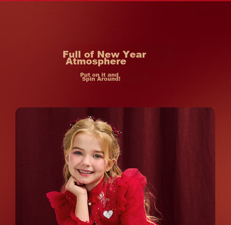 DISNEY Girls' Traditional Style Long Sleeve Dress New Year Princess Dress 25 Spring Autumn DB411RE02 Red Size 110 6