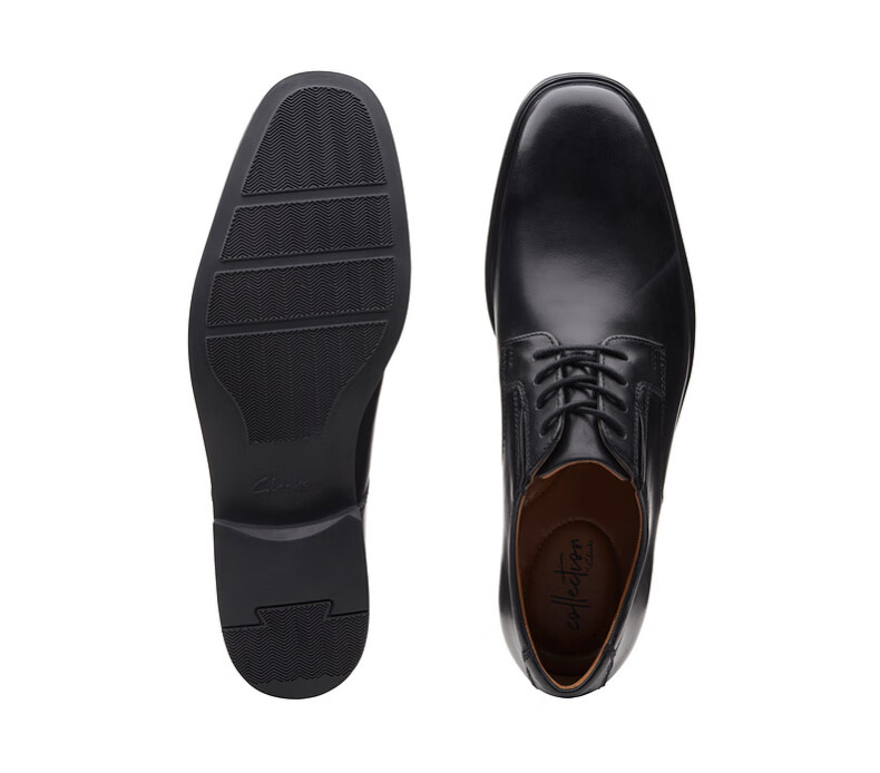 Clarks Tilden Plain Men's Formal Leather Shoes, Comfortable Lace-Up Cowhide Derby Shoes, Business Casual Shoes for Me 11