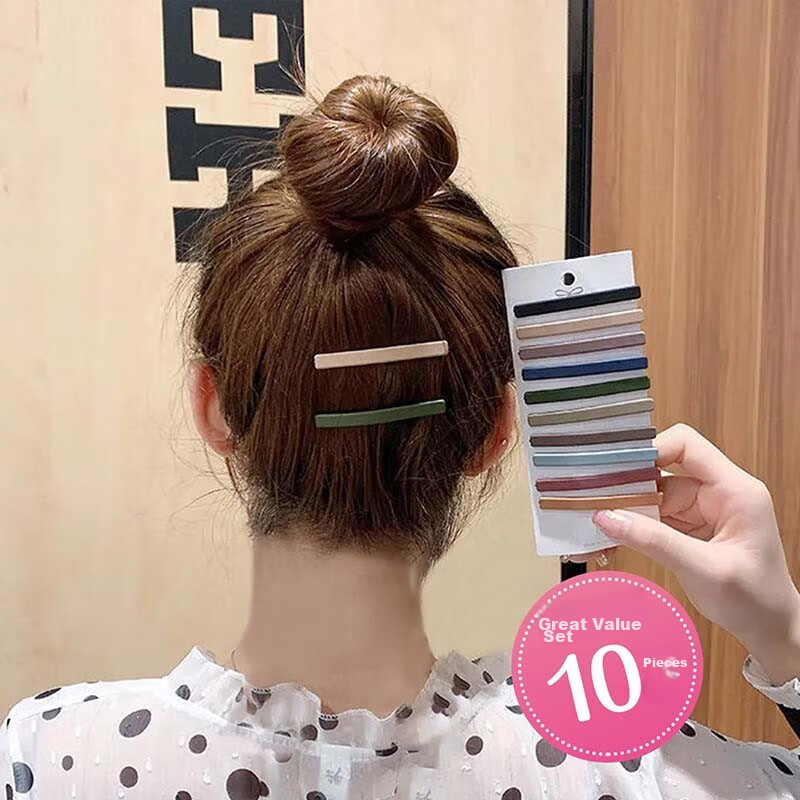 CHIMERA 10-Piece Fashionable Korean-Style Morandi Barrettes, Side Hair Clips, Bangs Accessories for Women, Mid-Autumn Festival Gift